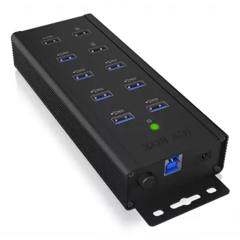 ICY BOX IB-HUB1703-QC3 USB 3.2 Gen 1 (3.1 Gen 1) Type-B 5000 Mbit/s negro