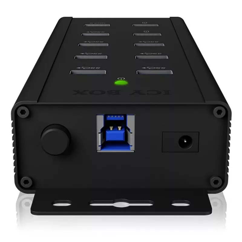 ICY BOX IB-HUB1703-QC3 USB 3.2 Gen 1 (3.1 Gen 1) Type-B 5000 Mbit/s negro