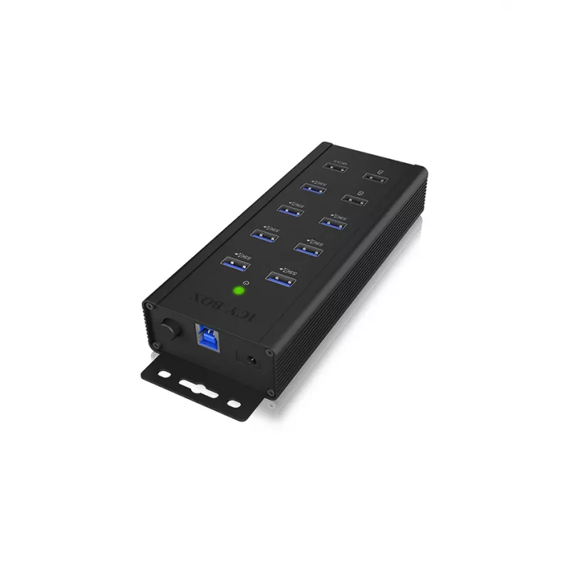 ICY BOX IB-HUB1703-QC3 USB 3.2 Gen 1 (3.1 Gen 1) Type-B 5000 Mbit/s negro