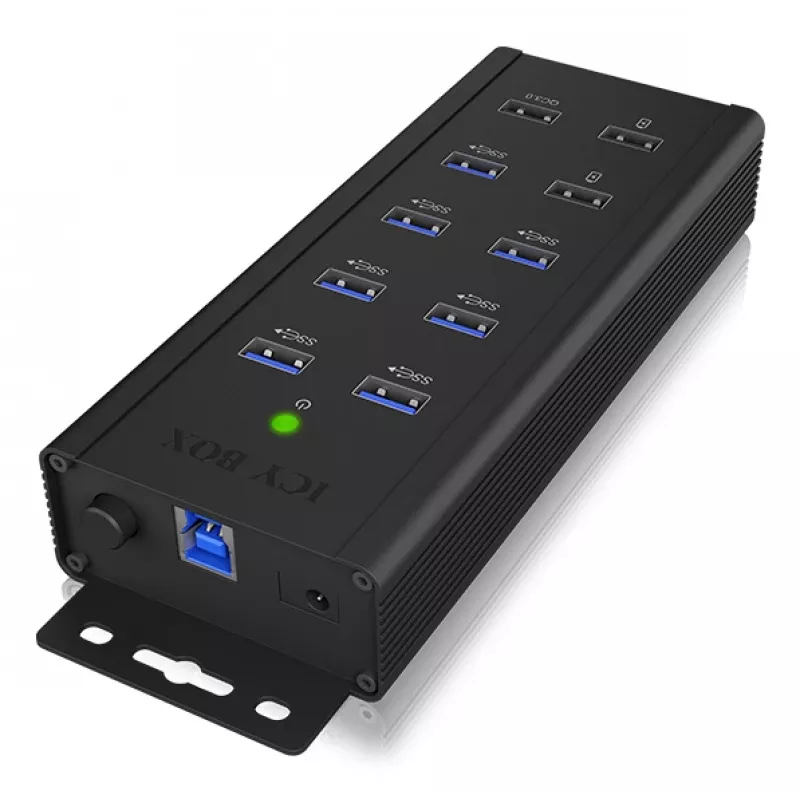 ICY BOX IB-HUB1703-QC3 USB 3.2 Gen 1 (3.1 Gen 1) Type-B 5000 Mbit/s negro