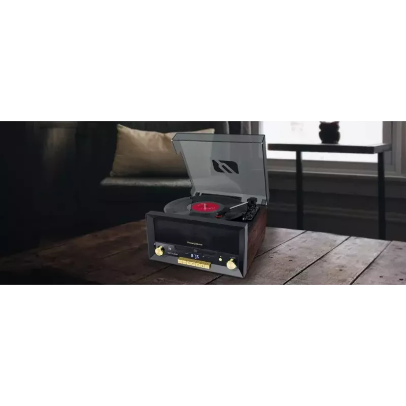 Muse MT-112 W tocadiscos microcadena con CD, USB, Bluetooth, radio FM, 33/45/78 rpm, marrón