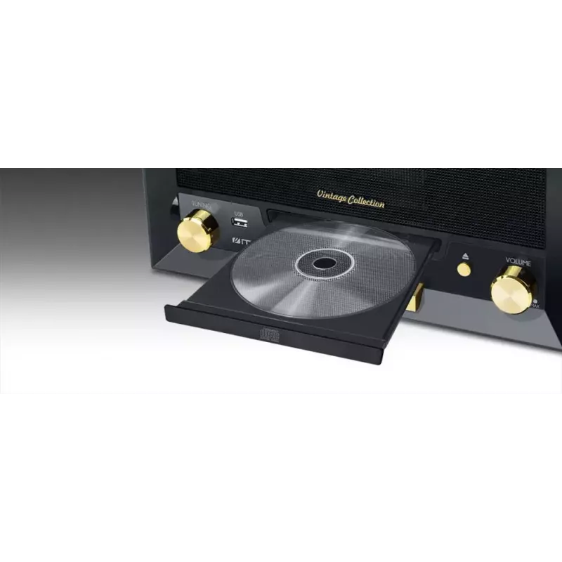 Muse MT-112 W tocadiscos microcadena con CD, USB, Bluetooth, radio FM, 33/45/78 rpm, marrón