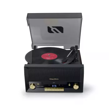 Tocadiscos de accionamiento directo Muse MT-112 W — semiautomático, 20 W RMS, salida de 3,5 mm, LCD, AC 100–240 V