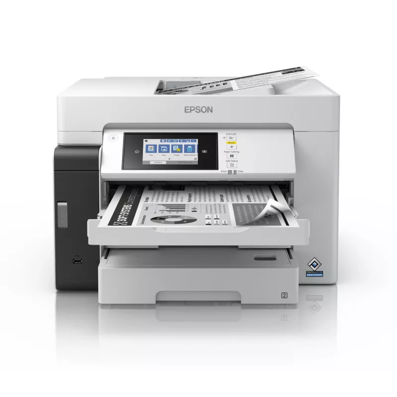 Equipo multifunción Epson M15180 — impresión de tinta monocroma, 4800x1200 DPI, escaneado en color 1200x1200, A4, Wi‑Fi, Ethernet, dúplex