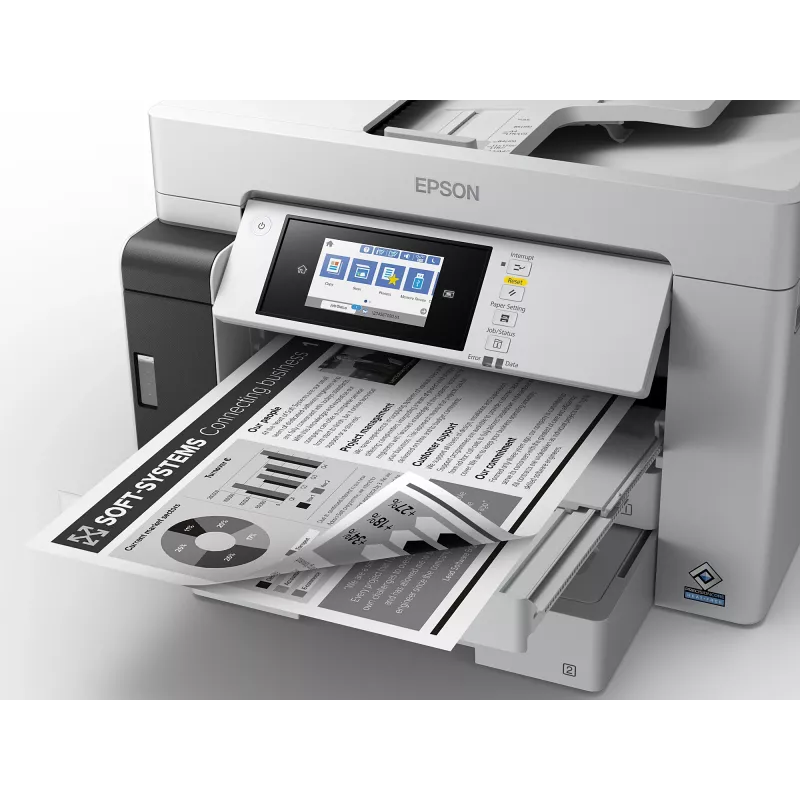 Equipo multifunción Epson M15180 — impresión de tinta monocroma, 4800x1200 DPI, escaneado en color 1200x1200, A4, Wi‑Fi, Ethernet, dúplex