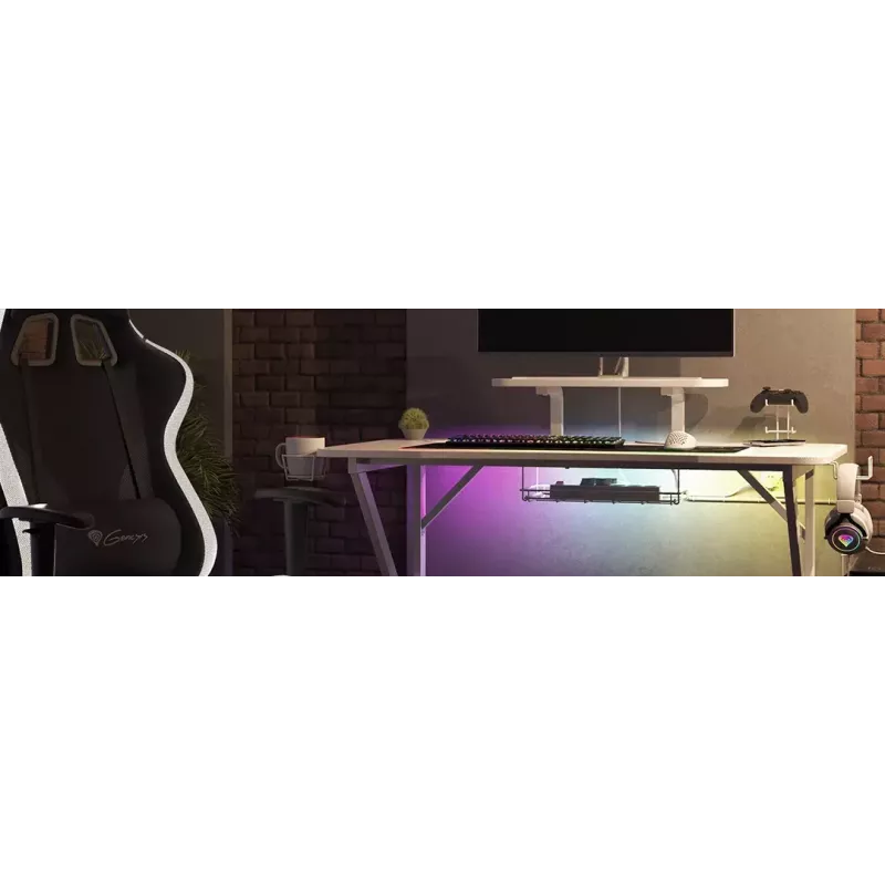 Genesis Holm 320 RGB escritorio gaming, blanco