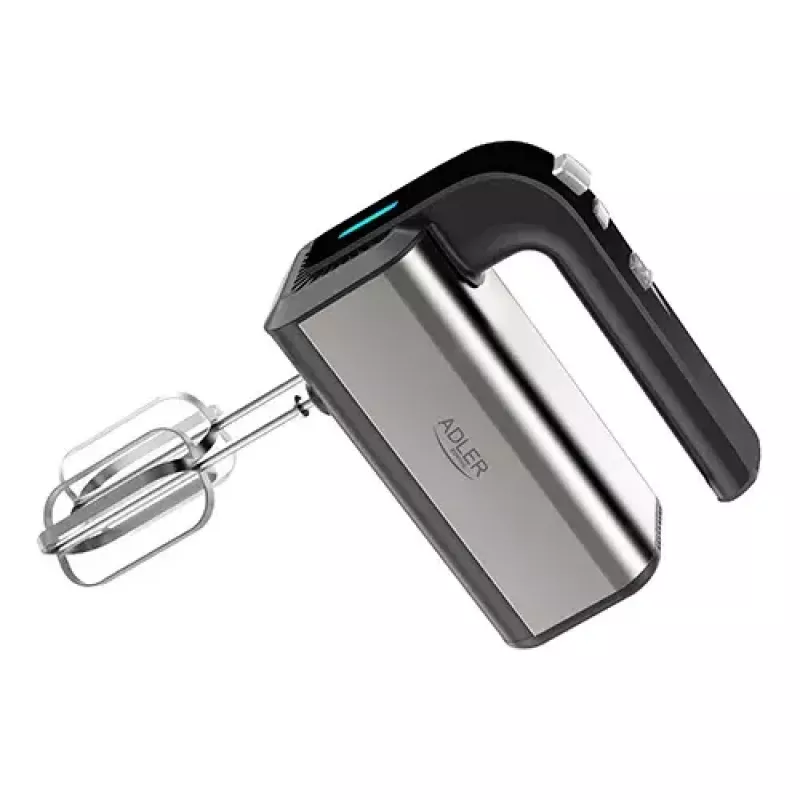 Batidora de mano Adler AD 4225 — 5 velocidades, turbo, 300 W, acero inoxidable/plata-negro, varillas y ganchos amasadores