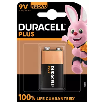 Pila Duracell 9V Plus 100 alcalina, 9 V, 1 unidad