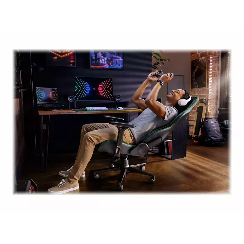 Silla gaming para PC Razer Enki con asiento acolchado negra, 136 kg, 670x680x1380 mm