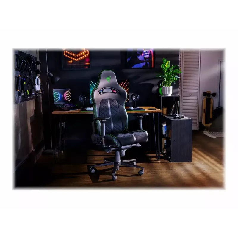 Silla gaming para PC Razer Enki con asiento acolchado negra, 136 kg, 670x680x1380 mm