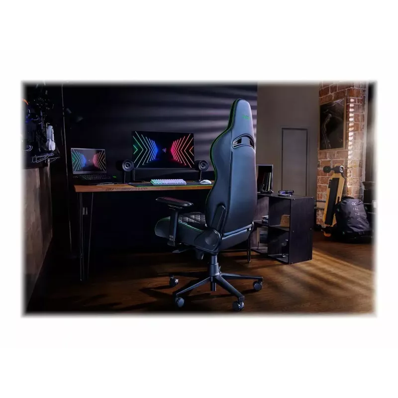 Silla gaming para PC Razer Enki con asiento acolchado negra, 136 kg, 670x680x1380 mm