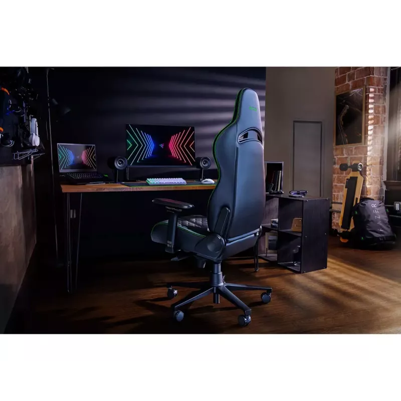 Silla gaming para PC Razer Enki con asiento acolchado negra, 136 kg, 670x680x1380 mm