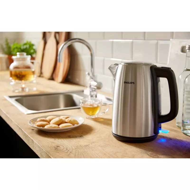 Hervidor de agua Philips Viva Collection HD9351/90, 1,7 L, 2020 W, metal, indicador de nivel de agua, inalámbrico, filtro