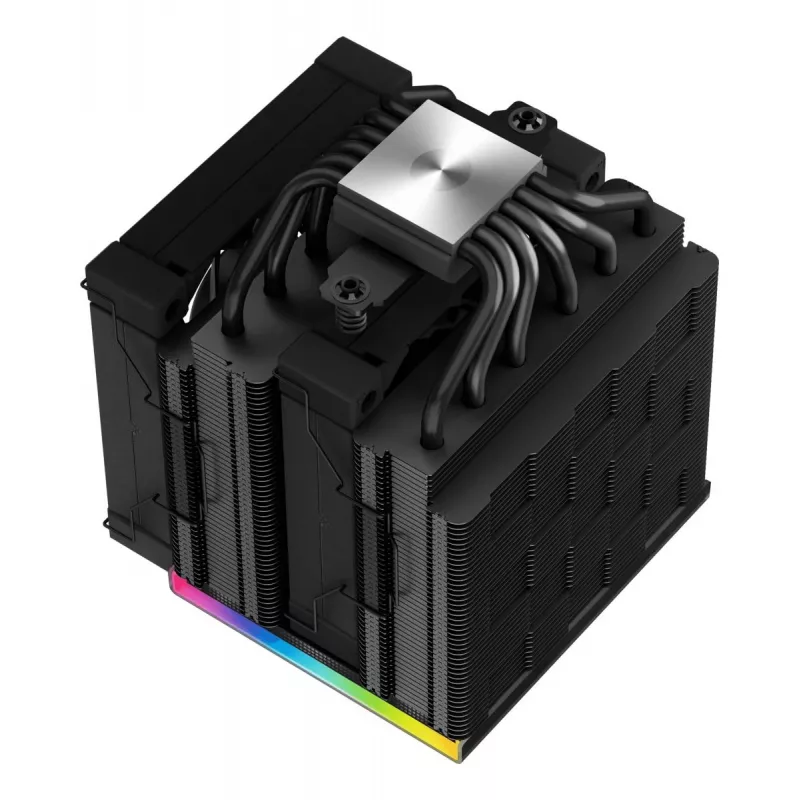 Ventilador de CPU DeepCool AK620 12 cm, dos ventiladores de 120 mm, 6 heatpipes, TDP 260 W, PWM, FDB, altura 160 mm, negro