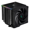 Ventilador de CPU DeepCool AK620 12 cm, dos ventiladores de 120 mm, 6 heatpipes, TDP 260 W, PWM, FDB, altura 160 mm, negro