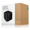 Ventilador de CPU DeepCool AK620 12 cm, dos ventiladores de 120 mm, 6 heatpipes, TDP 260 W, PWM, FDB, altura 160 mm, negro