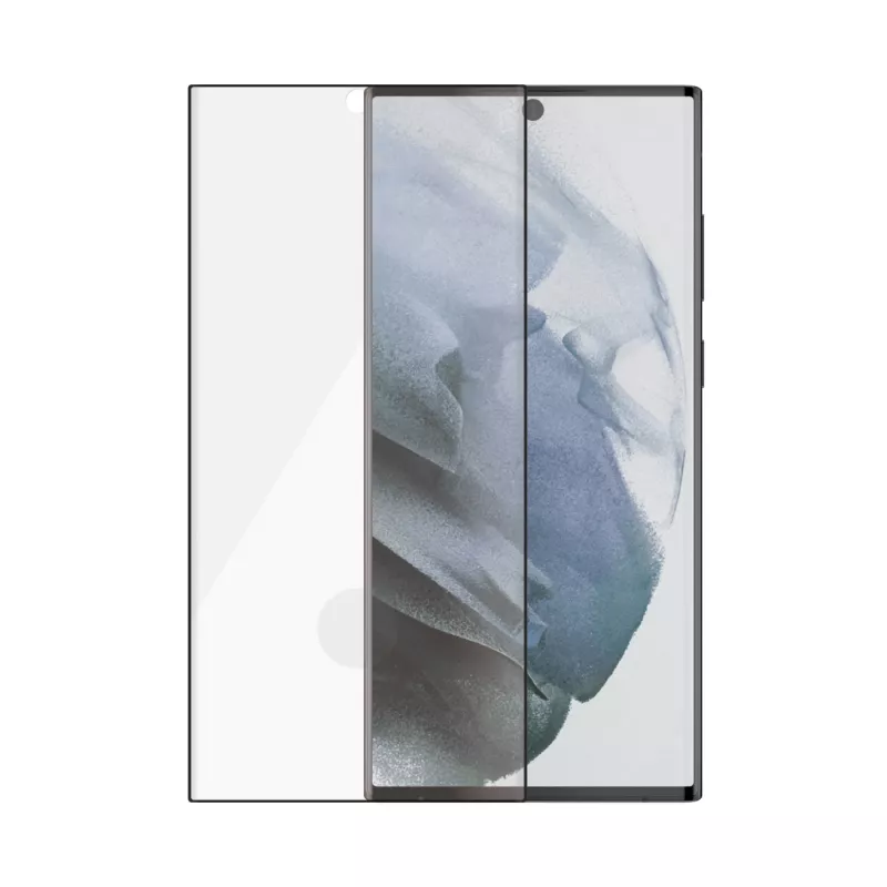 PanzerGlass 7295 protector de pantalla para Samsung Galaxy S22 Ultra, cristal templado, compatible con fundas, negro