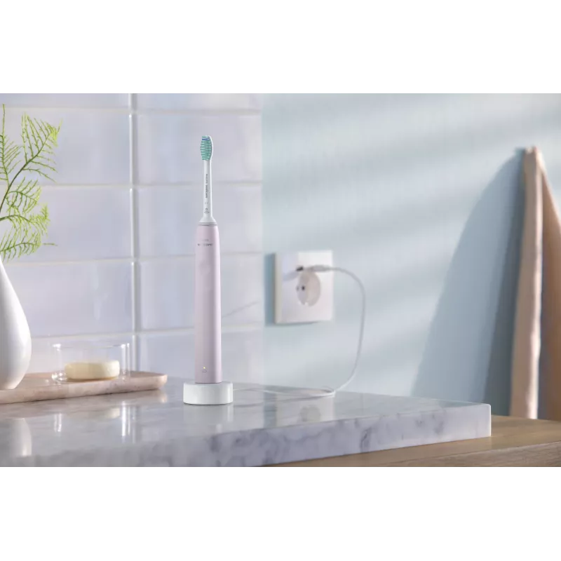 Cepillos de dientes eléctricos sónicos Philips Sonicare 3100 series 3100 series HX3675/15 pack de 2 – Negro y rosa