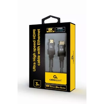 Cable HDMI Ultra High Speed con Ethernet GEMBIRD, «8K Select Plus Series», 3 m