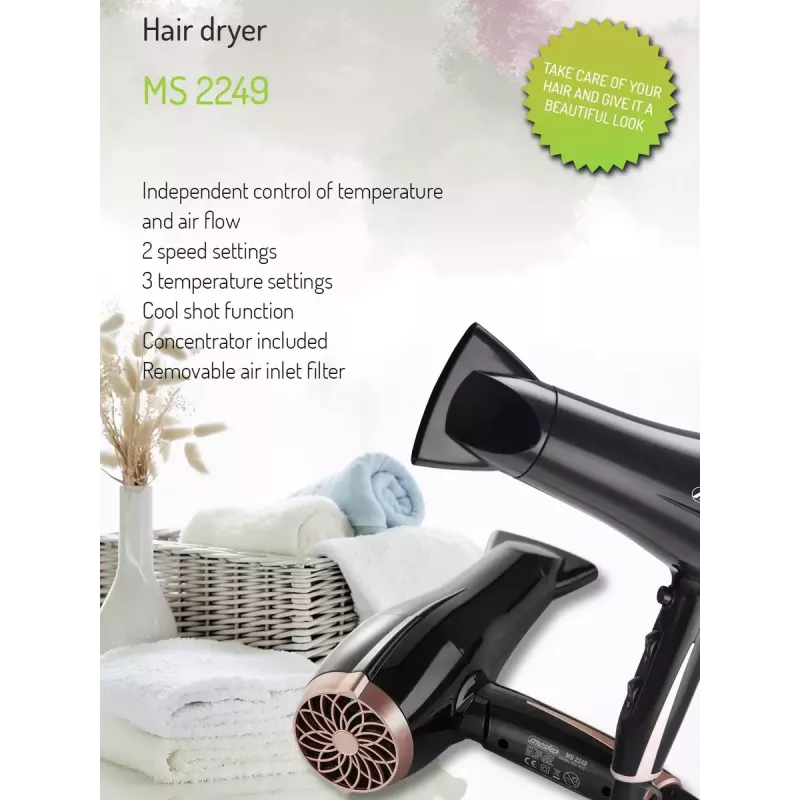 Secador de pelo Mesko MS 2249 2000 W Negro/rosa