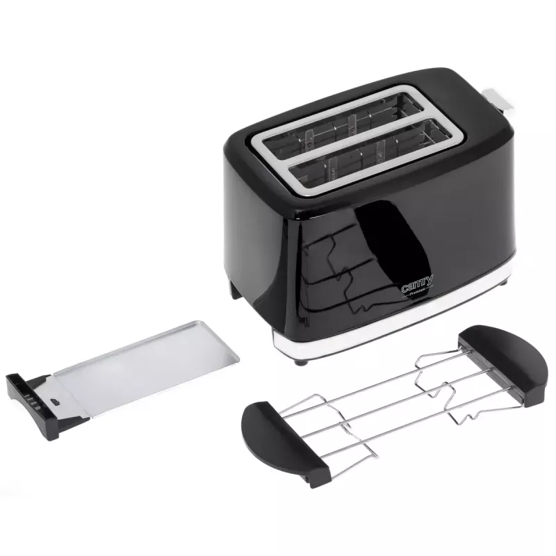 Tostadora Camry Premium CR 3218 2 rebanadas 900 W Negro Plata