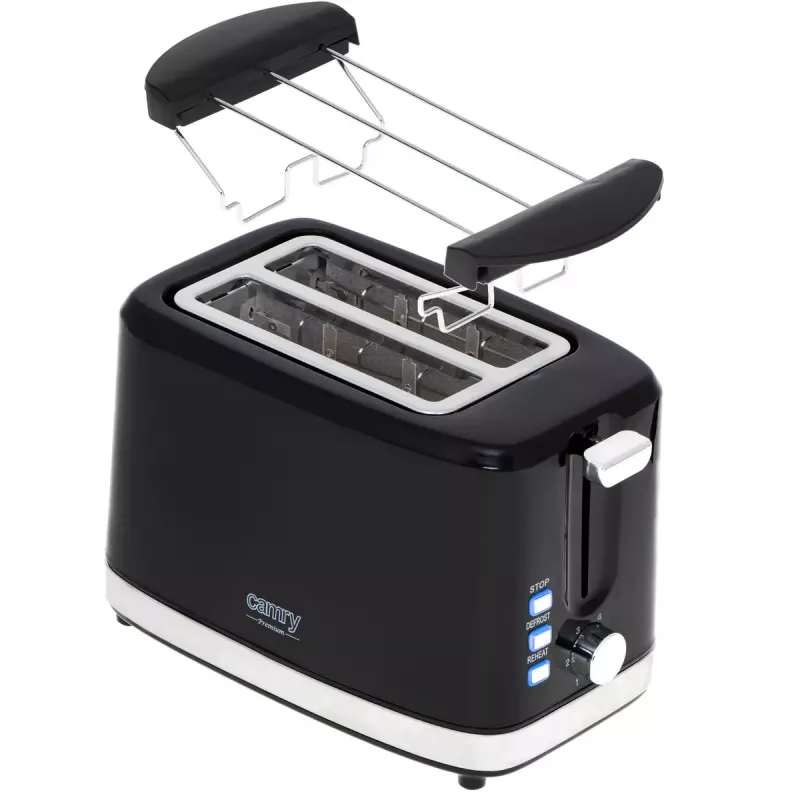Tostadora Camry Premium CR 3218 2 rebanadas 900 W Negro Plata