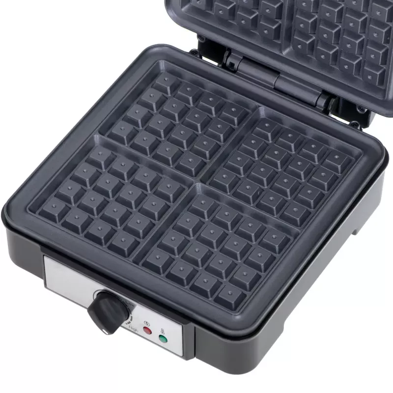 Gofrera Adler AD 3049, 4 gofres cuadrados, antiadherente, 1800 W, negra