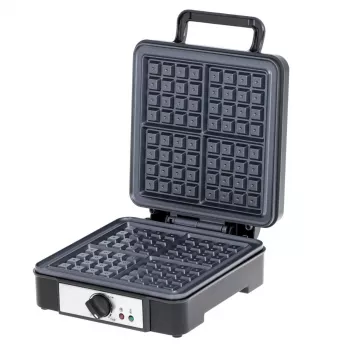 Gofrera Adler AD 3049, 4 gofres cuadrados, antiadherente, 1800 W, negra