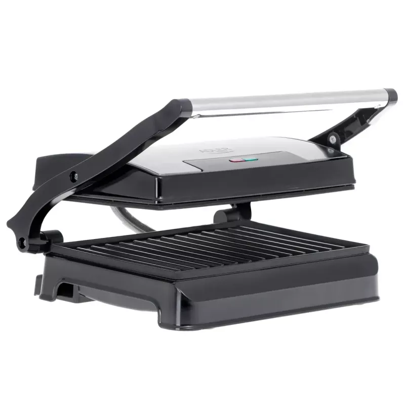 Parrilla de contacto Adler AD 3052 rectangular acero/negro, 1200 W, superficie de parrilla, tapa con bloqueo