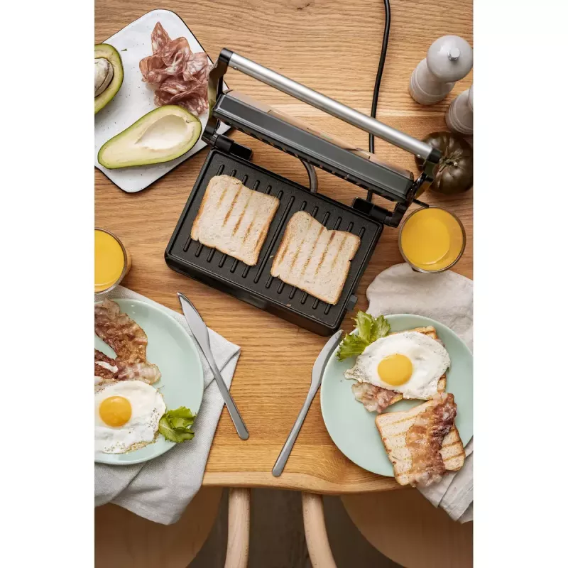 Parrilla de contacto Adler AD 3052 rectangular acero/negro, 1200 W, superficie de parrilla, tapa con bloqueo