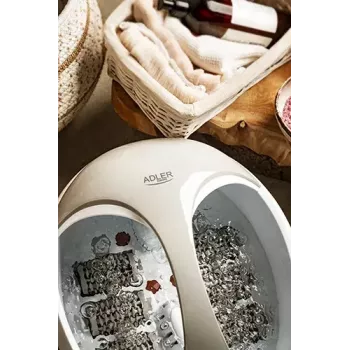 Baño de pies Adler AD 2177 — Masajeador de pies por infrarrojos con calor, vibración, burbujas, 450 W, depósito de 5,6 l, asa ergonómica