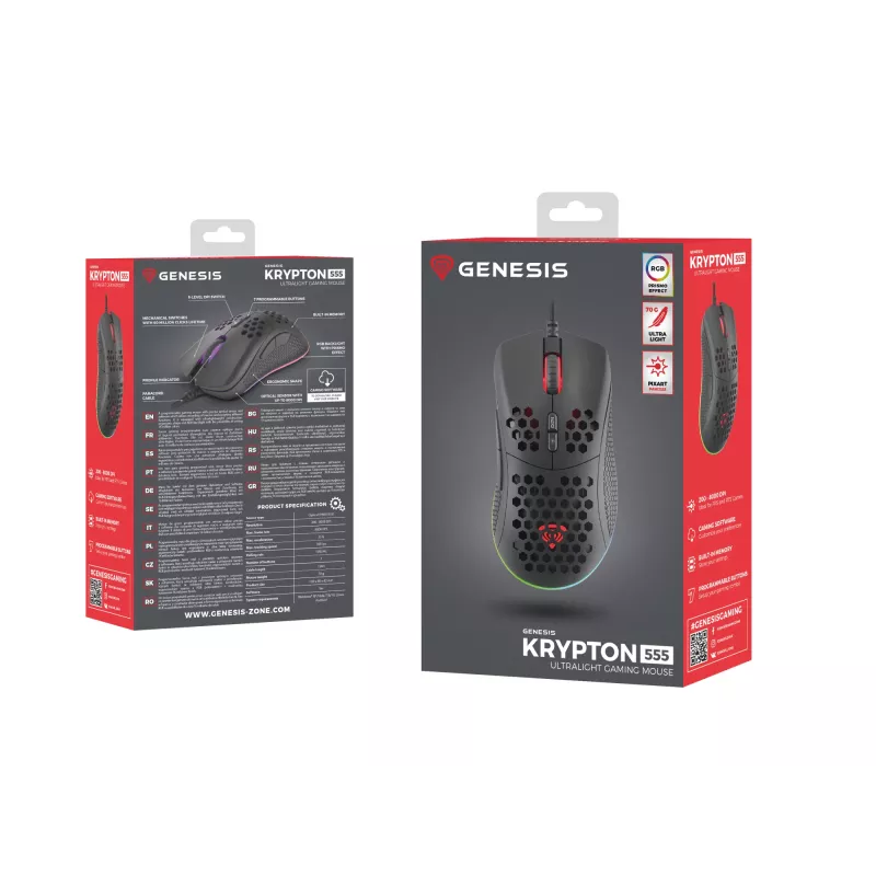 Ratón gaming GENESIS Krypton 555 diestro USB Type-A óptico 8000 DPI