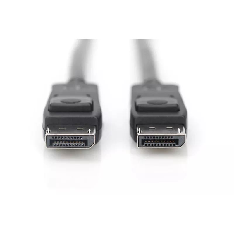 Cable de conexión DisplayPort DIGITUS, DP M/M, 3 m con bloqueo, Ultra HD 8K, versión 1.3/1.4, negro