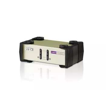 Conmutador KVM ATEN 2 puertos USB - PS/2 VGA (cable KVM incluido), 2048 x 1536 píxeles, QXGA, 0,72 W, gris claro