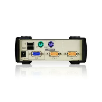 Conmutador KVM ATEN 2 puertos USB - PS/2 VGA (cable KVM incluido), 2048 x 1536 píxeles, QXGA, 0,72 W, gris claro