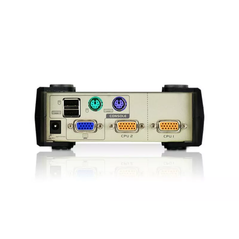Conmutador KVM ATEN 2 puertos USB - PS/2 VGA (cable KVM incluido), 2048 x 1536 píxeles, QXGA, 0,72 W, gris claro