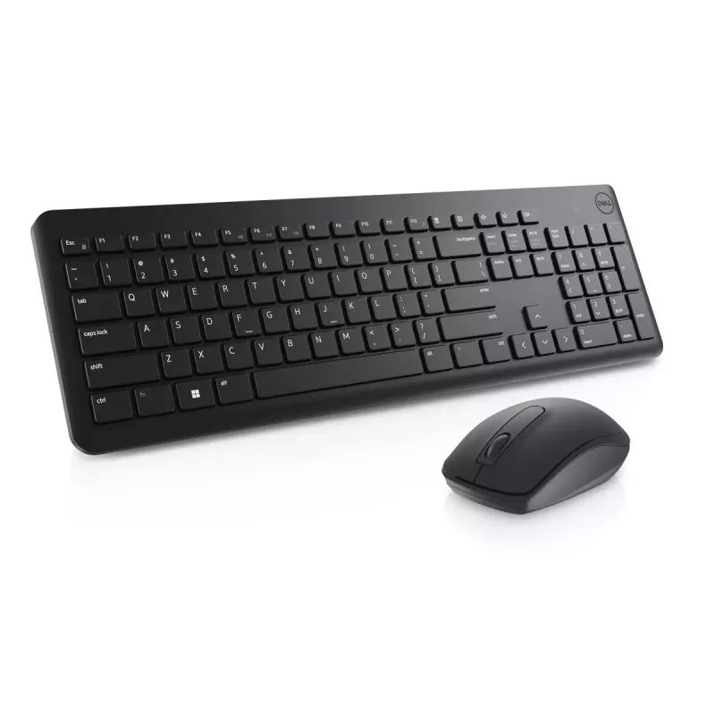 Conjunto inalámbrico de teclado y ratón Dell KM3322W — QWERTY tamaño completo, RF inalámbrico, negro, uso de oficina
