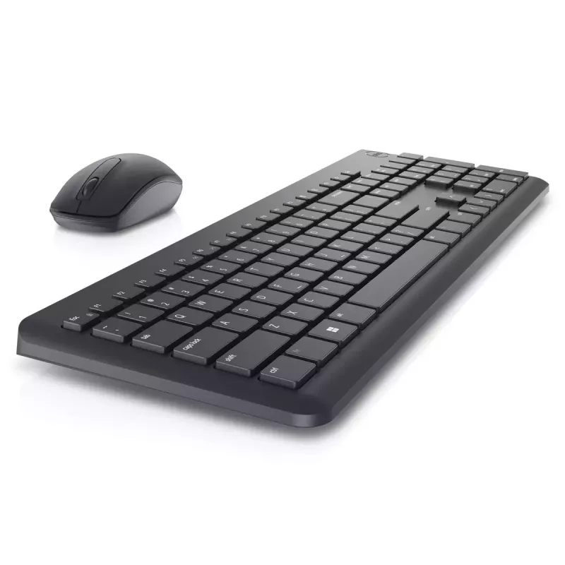 Conjunto inalámbrico de teclado y ratón Dell KM3322W — QWERTY tamaño completo, RF inalámbrico, negro, uso de oficina