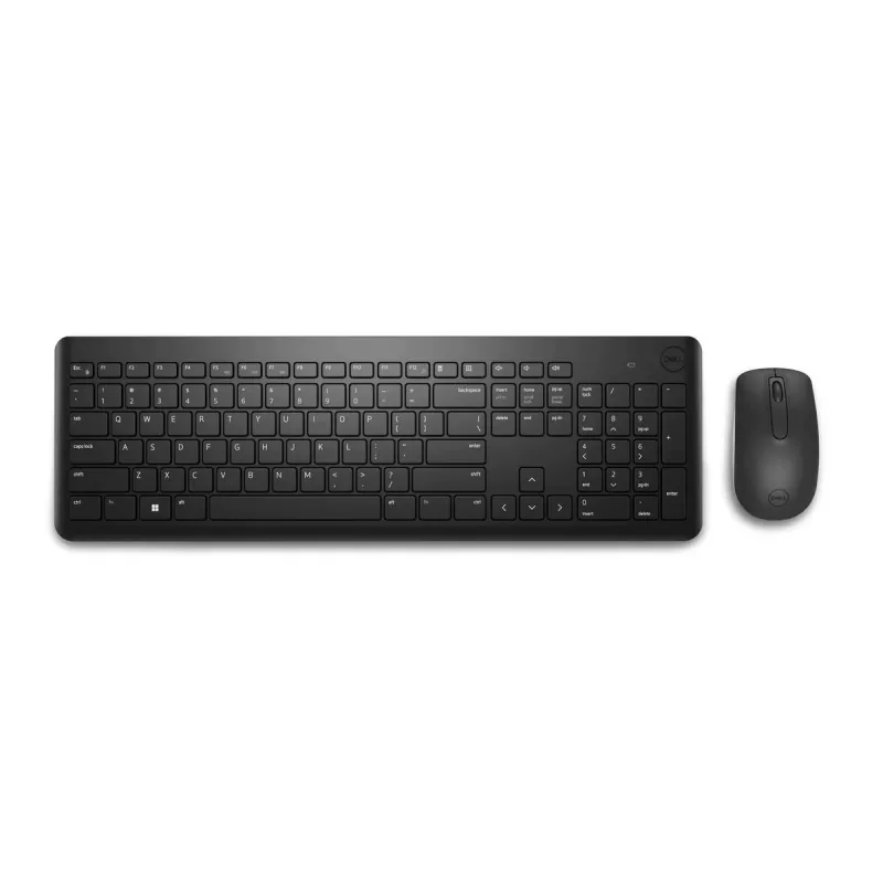 Conjunto inalámbrico de teclado y ratón Dell KM3322W — QWERTY tamaño completo, RF inalámbrico, negro, uso de oficina
