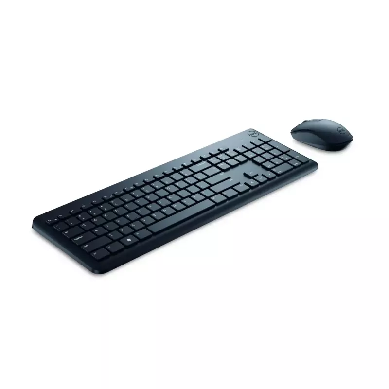 Conjunto inalámbrico de teclado y ratón Dell KM3322W — QWERTY tamaño completo, RF inalámbrico, negro, uso de oficina