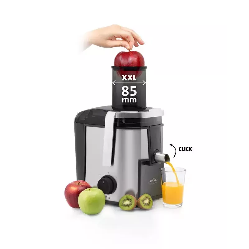 Exprimidor centrífugo ETA Fresher II 800 W, jarra de zumo 0,8 L, negro/acero inoxidable