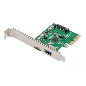 Tarjeta PCIe DIGITUS USB-C + USB-A, hasta 10 Gbit/s