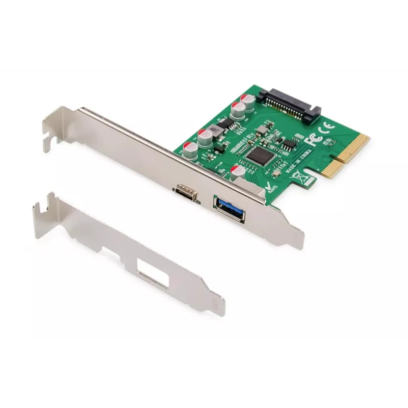 Tarjeta PCIe DIGITUS USB-C + USB-A, hasta 10 Gbit/s