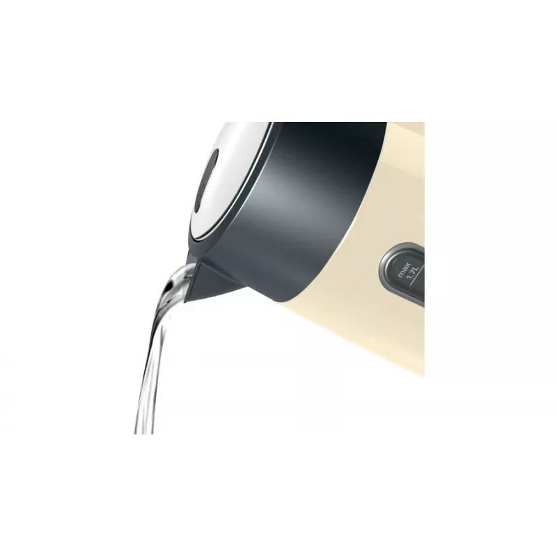 Hervidor eléctrico Bosch TWK4P437 1,7 L, 2400 W, carcasa de acero inoxidable, inalámbrico, beige/negro