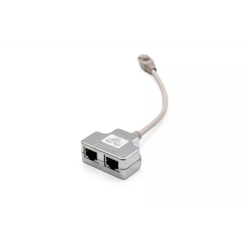 Adaptador de cable de red DIGITUS CAT 5e 2x conector hembra RJ45 a 1x conector macho RJ45 0,19 m