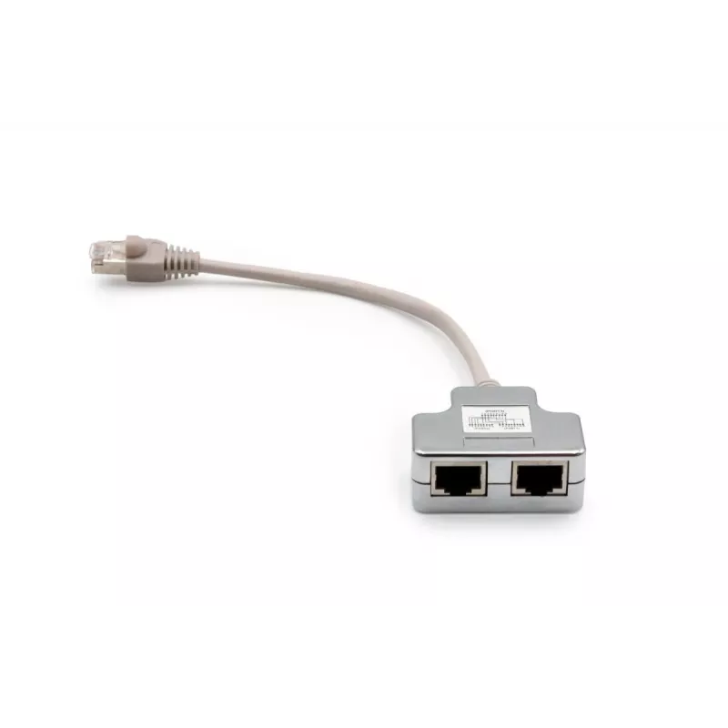 Adaptador de cable de red DIGITUS CAT 5e 2x conector hembra RJ45 a 1x conector macho RJ45 0,19 m