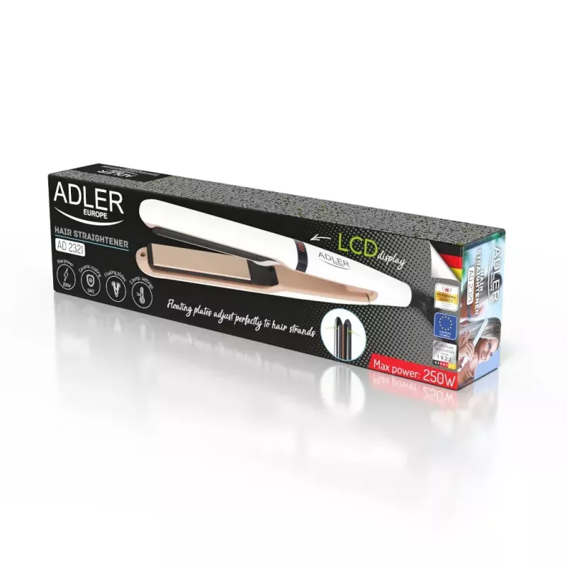 Plancha de pelo Adler AD 2321 Steam 45 W roja 1,83 m