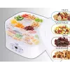 Deshidratador de alimentos Adler AD 6658, 5 bandejas, temporizador LCD 70 h, 35–70 °C, 230 W (máx. 550 W), blanco