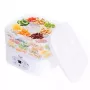 Deshidratador de alimentos Adler AD 6658, 5 bandejas, temporizador LCD 70 h, 35–70 °C, 230 W (máx. 550 W), blanco