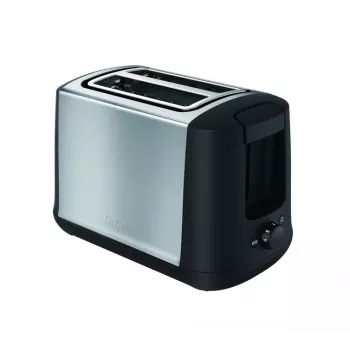 Tostadora Tefal TT340830 — 2 rebanadas, 850 W, negra y acero inoxidable